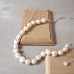 手製天然淡水野生異形珍珠項鍊 天然淡水珍珠 // 六月份生日石 第2張的照片