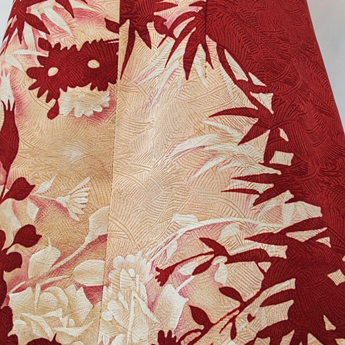 着物リメイクタイトワンピース／薔薇／カシュクール風／2営業日以内  