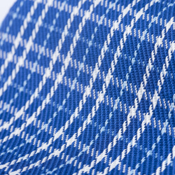 手織り　タータンチェック風綾織兵児帯　　青系《 ブルーウィンタータン》 4枚目の画像