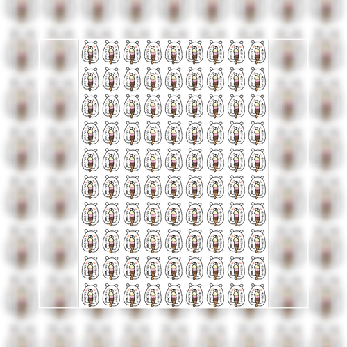 しろくま様♡ありがとうございます♡ 90枚フレーク！アイスクリームしろくまのありがとうございますシール