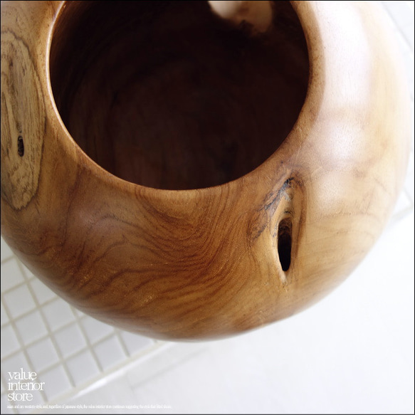 総無垢 プランツポットNA01 鉢カバー 木鉢 プランツカバー 丸鉢 小物入れ 天然木 手作り プリミティブ 和風 木製 5枚目の画像