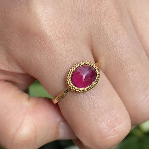 ルベライト OVカボション 丁寧で繊細な手技4段ミル シルバーSV925製