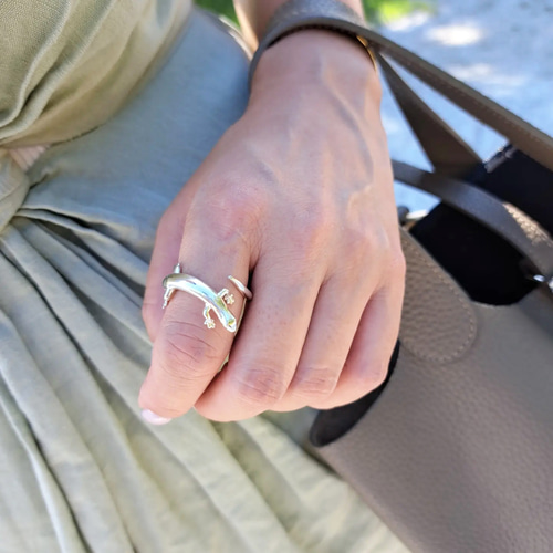 インプレッセ K18 トカゲモチーフピンキーリング ゴールド