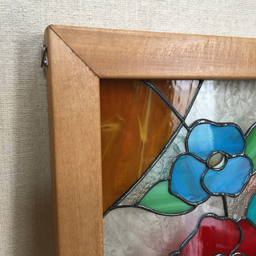 ステンドグラスパネル!!花 木枠付き♪ その他アート Atelier ステンドグラスパネル!!花 木枠付き♪ その他アート Atelier