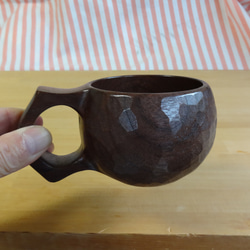ウオールナットで作った一木彫りコーヒーカップ 8枚目の画像