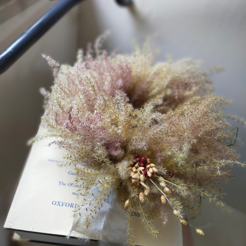 ススキとコバンソウのドライリース（受注製作） リース ajisai