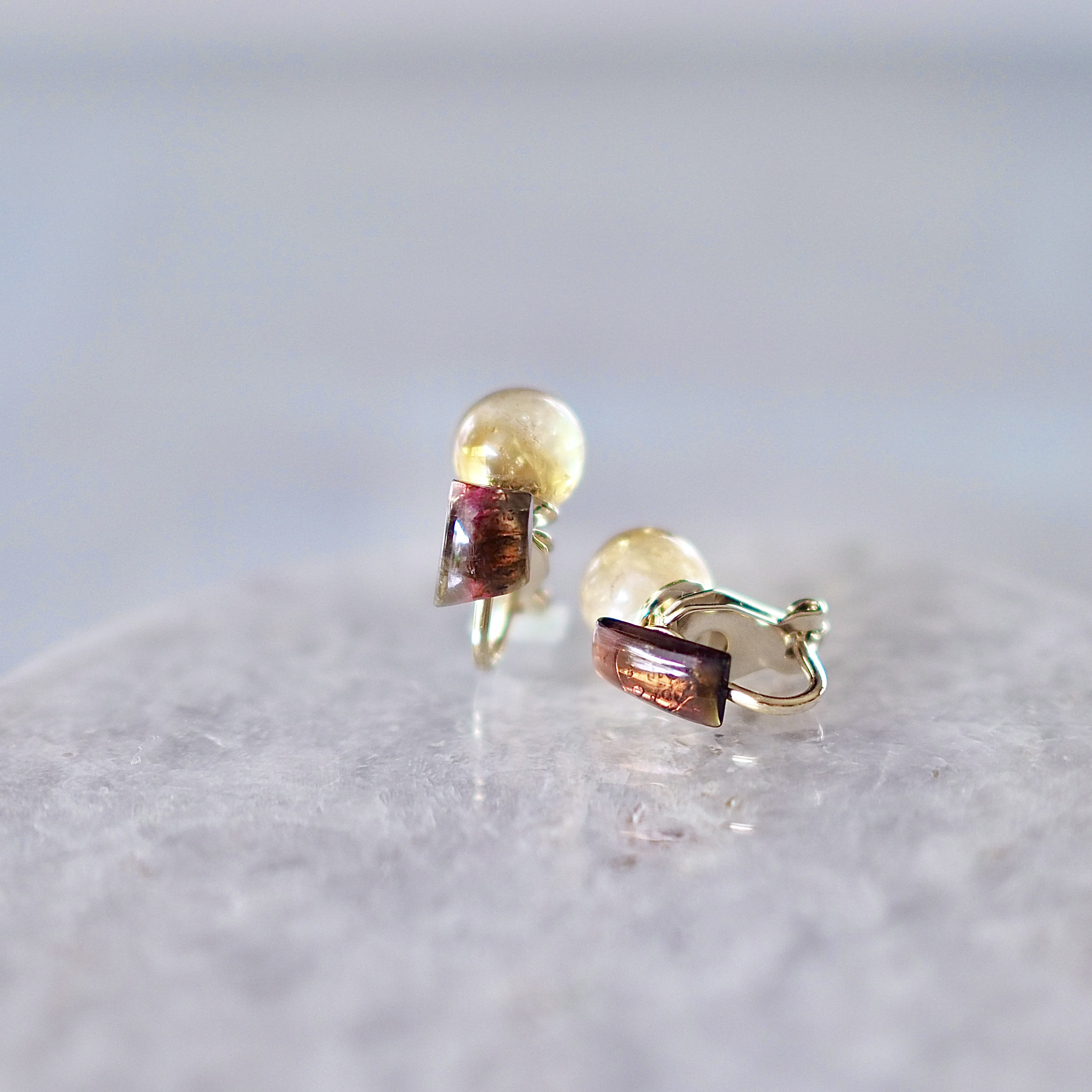 Gems kiss-トルマリンイヤリング-《gradation》一点もの