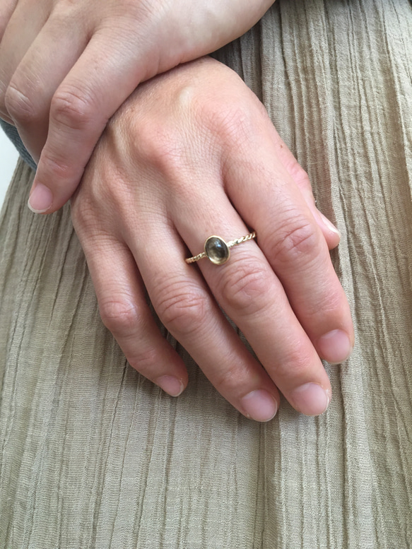 黃銅戒指“煙晶” 第5張的照片
