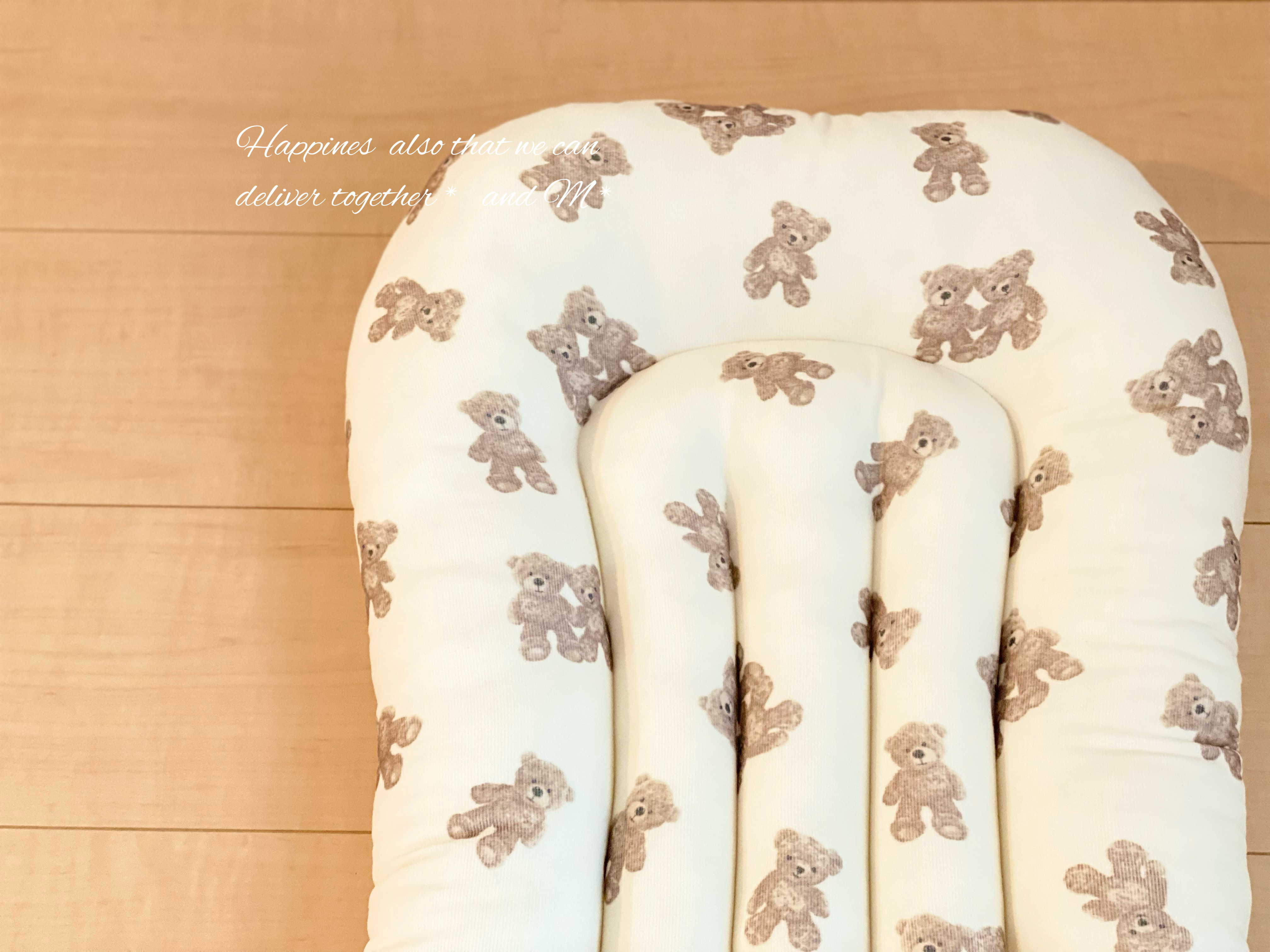 ♡韓国生地♡ ペットカートクッション　クレートクッション　ツインズテディベア