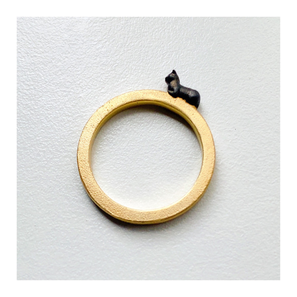 香盒坐貓銀戒指（扁平）ver.1（定做） 第3張的照片