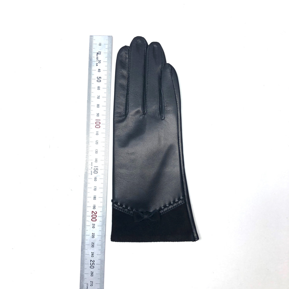革手袋 [246] 19cm  V字カットにリボン 4枚目の画像