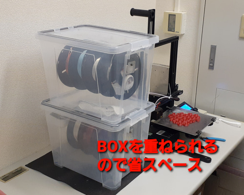 3Dフィラメント×10個　バラ売り可能です！ 防湿機能付き フィラメントボックス 4つ同時収納可能 無電源 3D
