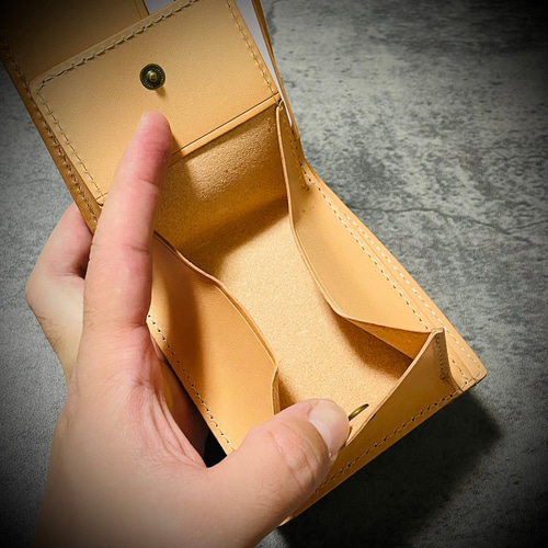 イタリアンレザー 二つ折り 財布 メンズ 財布 グリーン ハンドメイド 経年変化 イタリアンレザー アドバンレザー 折財布 二つ折り 財布 メンズ