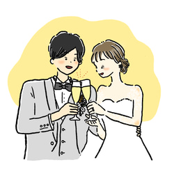 【結婚式】【披露宴】ゆるかわイラスト　　写真をイラストに　プチギフトやサンキュータグ、ペーパーアイテムにぜひ♩ 4枚目の画像