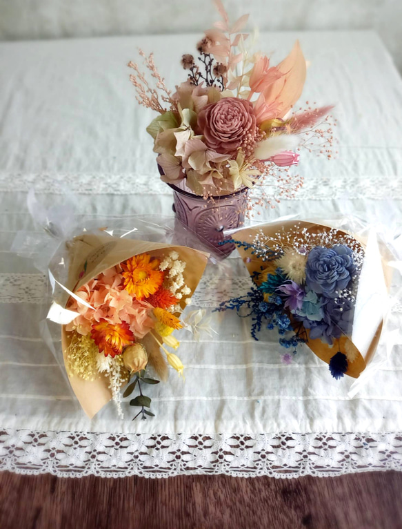 『再販』癒しの小さな花束❀.ブーケ　　プリザーブドフラワー　ドライフラワー 1枚目の画像