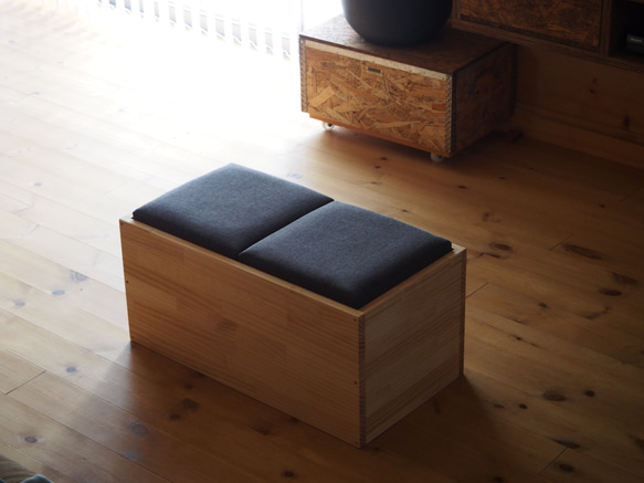 81.カラーが選べるCubic Stool Doble収納スツール/イス/椅子/チェア/おもちゃ/北欧 4枚目の画像