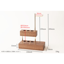 真鍮とウォールナットのペンスタンド(眼鏡/カードスタンド付き) No35 2枚目の画像