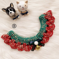 Creema限定クリスマス2022☆クリスマス☆猫&犬&用襟型ペット首輪☆綿製手作り　編織り可愛い 8枚目の画像
