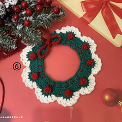 Creema限定クリスマス2022☆クリスマス☆猫&犬&用襟型ペット首輪☆綿製手作り　編織り可愛い 6枚目の画像