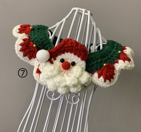 Creema限定クリスマス2022☆クリスマス☆猫&犬&用襟型ペット首輪☆綿製手作り　編織り可愛い 7枚目の画像