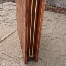 【受注生産】折りたたみローテーブル　アンティーク風 真鍮バー付き 8枚目の画像