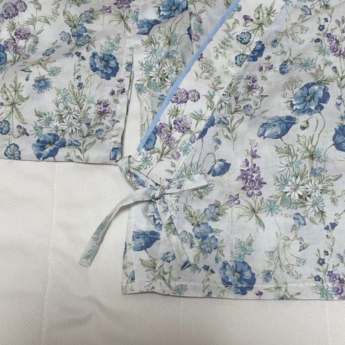 期間限定価格】ベビー袴 ベビー着物 ブルー 花柄 水色 60 70 80