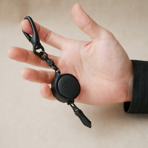 Pebble Black】指輪ケース オールブラック トリヨン フランス産 Pebble Black】指輪ケース オールブラック トリヨン フランス産