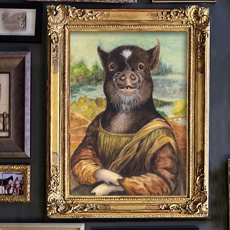オーダー品 自作絵画 猫とうさぎたち 猫とうさぎの絵 美術品