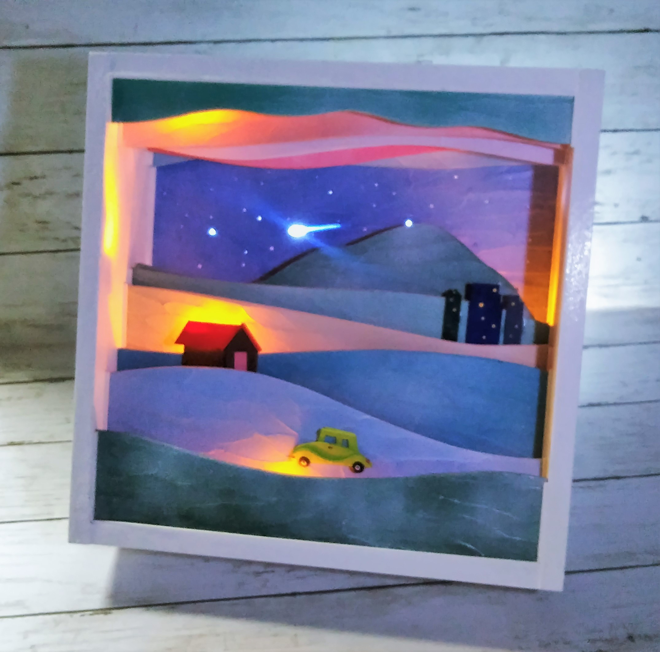 Straight Story ・ライトグリーンのビートル(立体絵画)