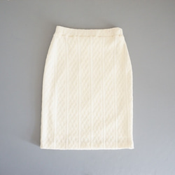 ＼値下げ60％オフ／オーガンジーオーバースカート付きアランニットスカート（ピンク） 12枚目の画像