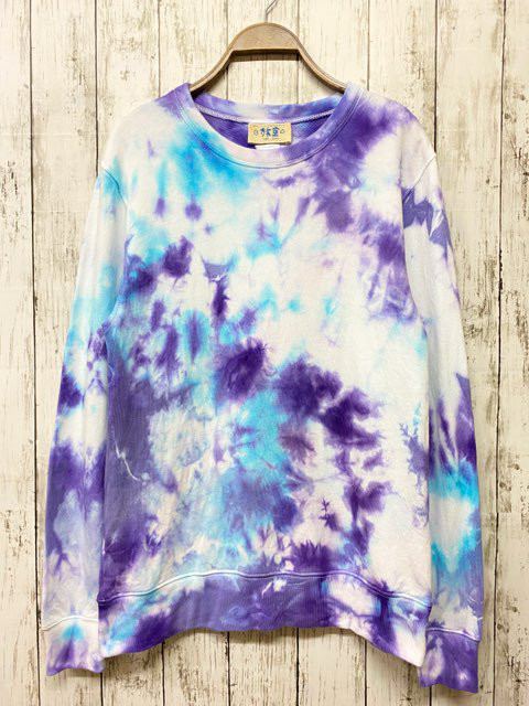 タイダイ スウェット トレーナー M　パープル×ブルー HD17-46