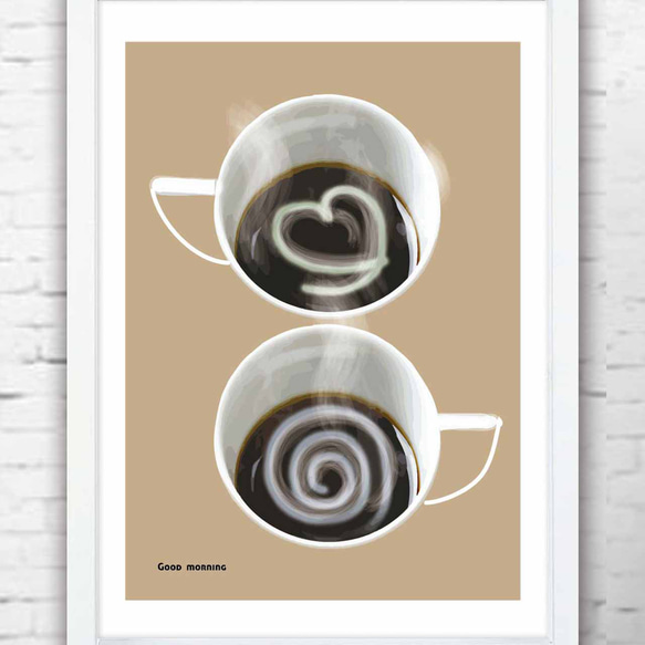 オリジナル　コーヒー 　ポスター　A4    アート　アートポスター　（アート　seiで検索）　810　 2枚目の画像