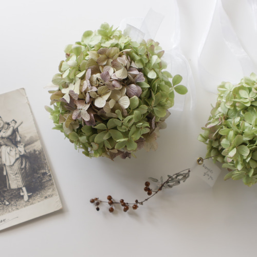 送料無料】Creema限定ミナズキ紫陽花のフライングボールふたつ ドライ