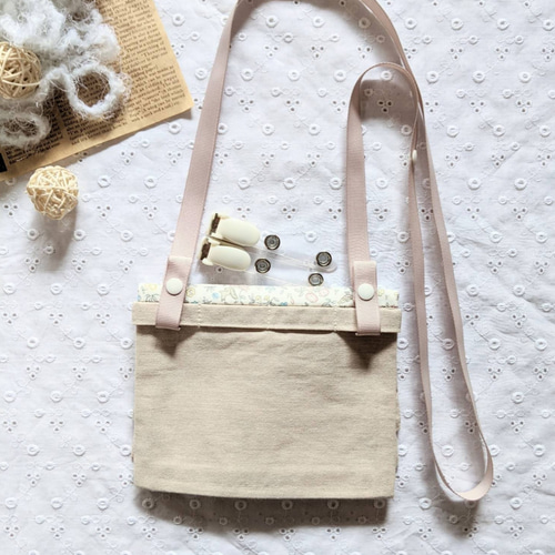 【オーダー可】移動ポケット　フリル　リバティ使用 ♥セミオーダー♥ リバティ×フリル移動ポケット 移動ポシェット