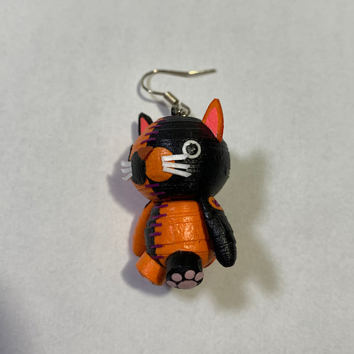 ハロウィン猫と招き猫のペーパークイリングのピアスorイヤリング