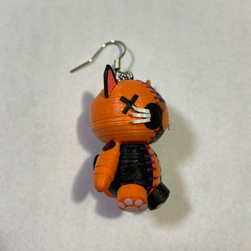 ハロウィン猫と招き猫のペーパークイリングのピアスorイヤリング