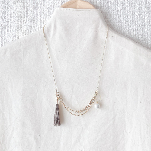 ネックレス　GINNEZU 4WAY NECKLACE:「Ginnezu」銀鼠 Vine ネックレス・ペンダント OShiO