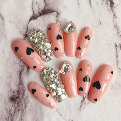 ネイルチップオーダー ストーン埋めつくし フレンチネイル