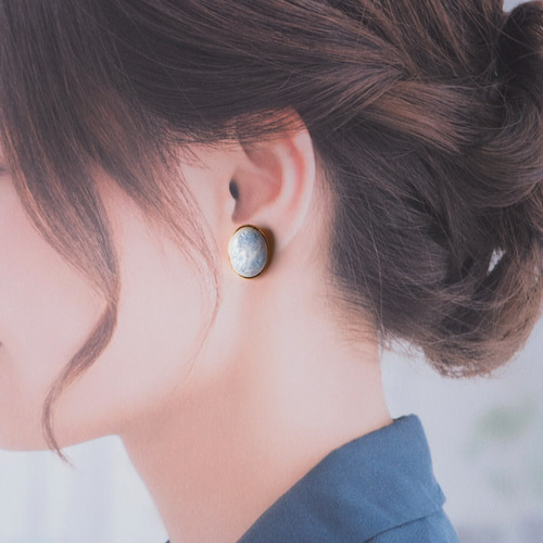 七宝焼 10月誕生石 Ovalピアス ~Opal~ ピアス（スタッド・一粒