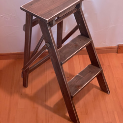 アンティークな木製折りたたみ脚立 椅子（チェアー）・スツール STEP