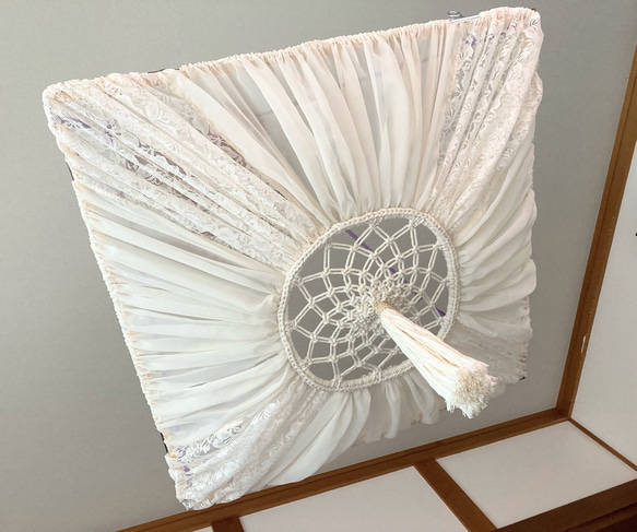 【鳥様オーダー品】ceiling  light  cover〔シーリングライトカバー〕…エーデルワイス/スクエア… 1枚目の画像