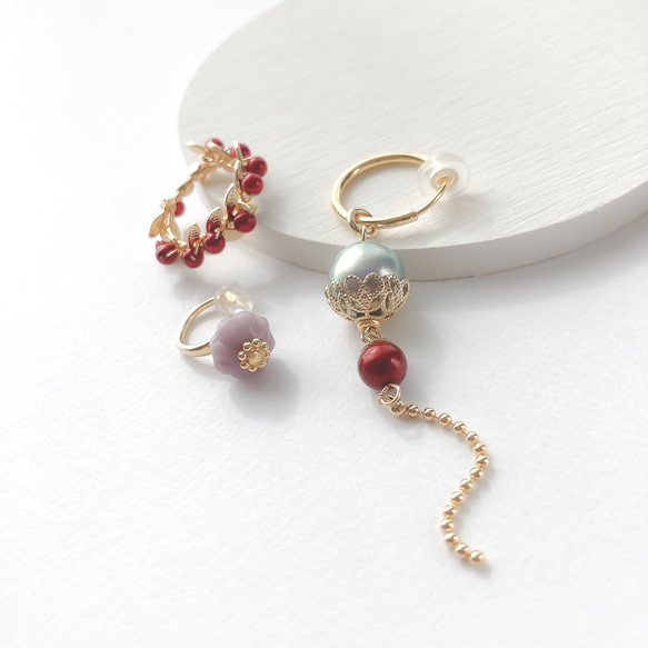 EAR CUFF＆EARRING:「Kuriume」栗梅 Vine 2枚目の画像