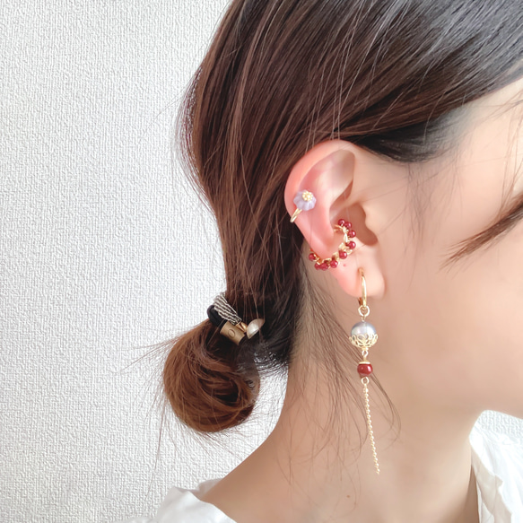 EAR CUFF＆EARRING:「Kuriume」栗梅 Vine 4枚目の画像