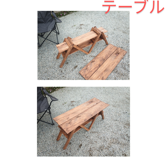 　【受注制作】新作キャンプ用　ヒノキ天板　棚　ラック　囲炉裏テーブル高さ2パターン 40cm 27cm 5枚目の画像