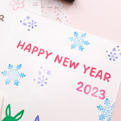 HAPPY NEW YEAR消しゴムはんこセット　年賀状　2023　文字　 5枚目の画像