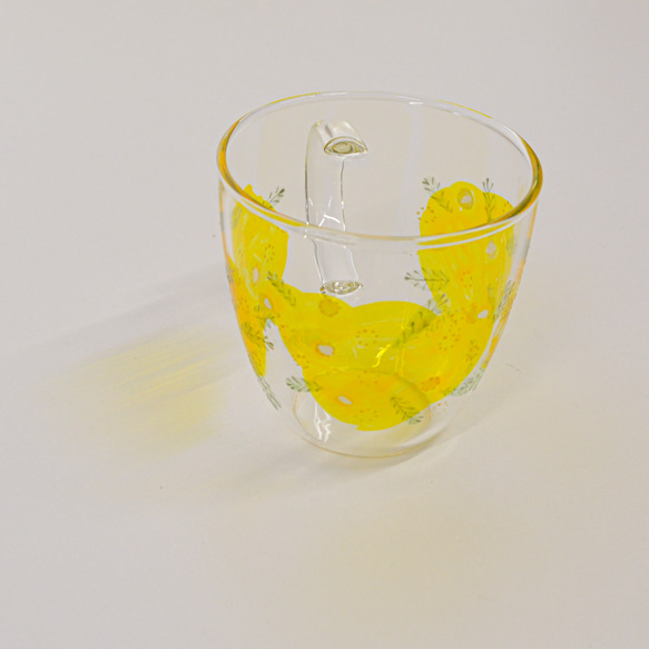 ガラスの耐熱マグカップ ミモザ 5枚目の画像