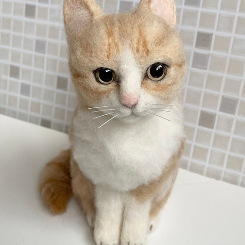 茶トラ 長毛 羊毛フェルト ハンドメイド サンプルページ 羊毛