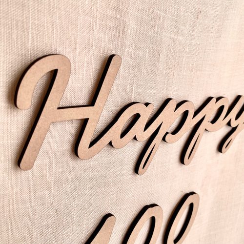 木製レターバナー Happy100days 100日祝い 雑貨・その他 makestep 通販