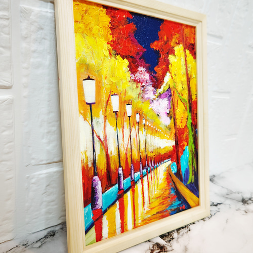 油絵 絵画 夜の秋 絵画 ＨＲ 通販｜Creema(クリーマ)