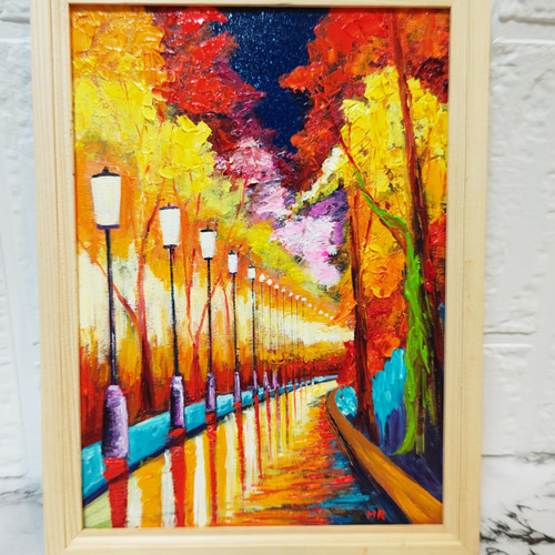 油絵 油彩 油彩画 絵 絵画【夜の秋】 油絵 油彩 油彩画 絵 絵画【夜の秋】 絵画 HR 通販 12799793